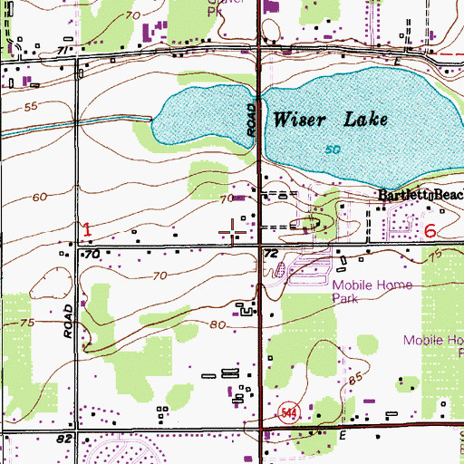 Topographic Map of Wiser Lake Chapel, WA