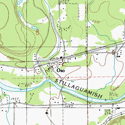 Topographic Map of Oso Community Chapel, WA