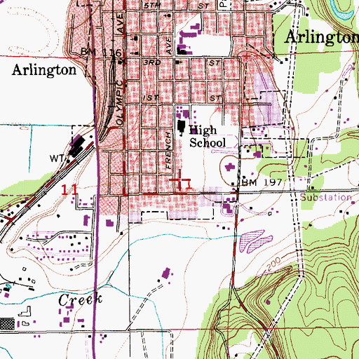 Topographic Map of Our Saviour's Lutheran Church, WA