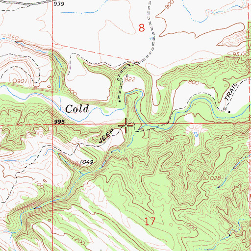 Topographic Map of Guyre Creek, CA