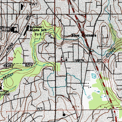 Topographic Map of Our Saviours Lutheran Church, WA