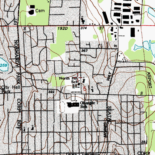 Topographic Map of Samoan Christian Fellowship Church, WA