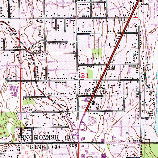 Topographic Map of Edmonds Lutheran Church, WA