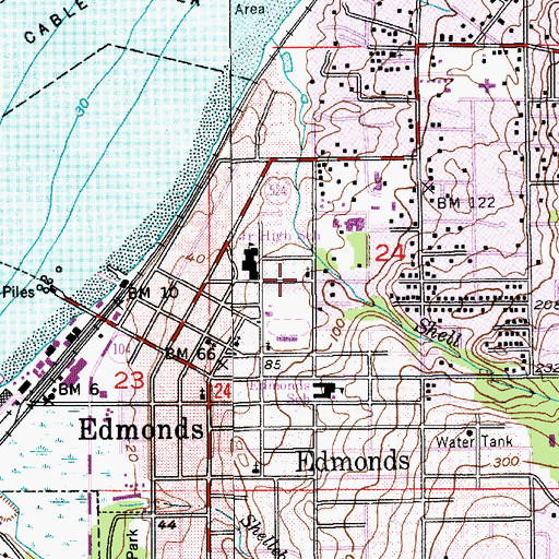 Topographic Map of Edmonds Open Bible Church, WA
