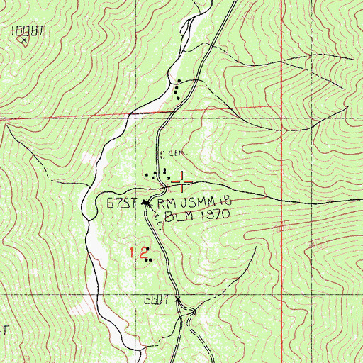 Topographic Map of Gwin Gulch, CA