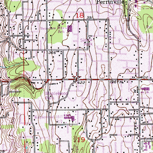 Topographic Map of Maplewood Presbyterian Church, WA