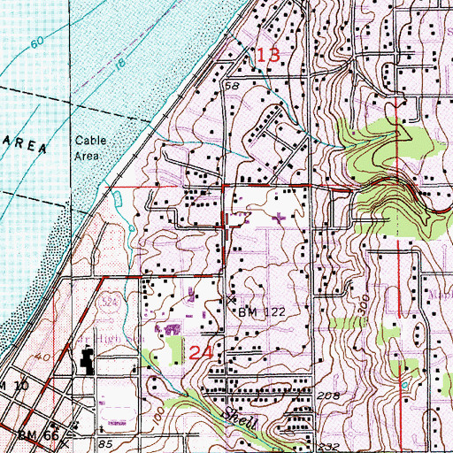 Topographic Map of Saint Peter by the Sea Lutheran Church, WA