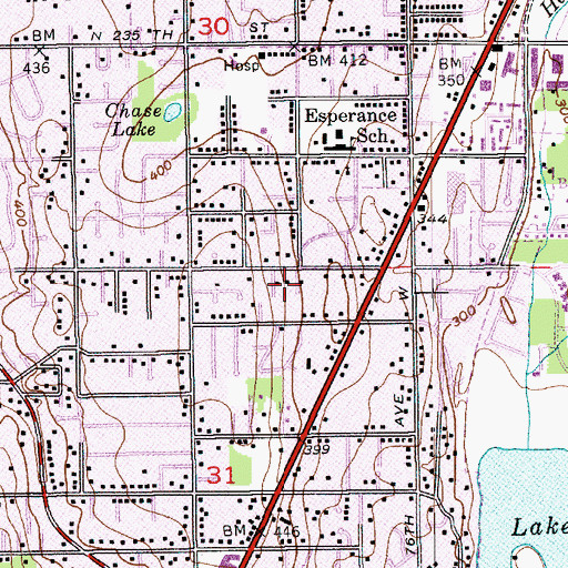 Topographic Map of The Church of Jesus Christ of Latter Day Saints, WA