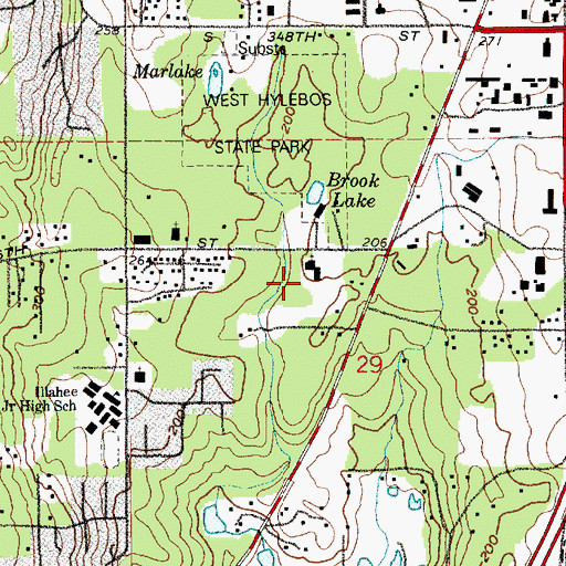 Topographic Map of Brooklake Community Church, WA