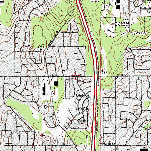 Topographic Map of Korean Methodist Church, WA
