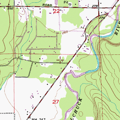 Topographic Map of Pilchuck Valley Chapel, WA