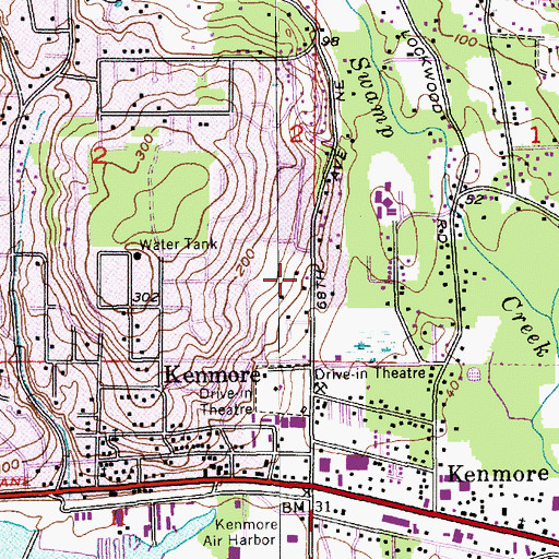 Topographic Map of Cedar Park Northshore Church, WA