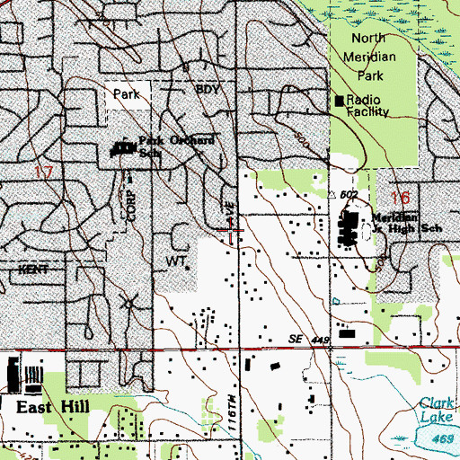Topographic Map of Kingdom Hall of Jehovahs Witnesses, WA