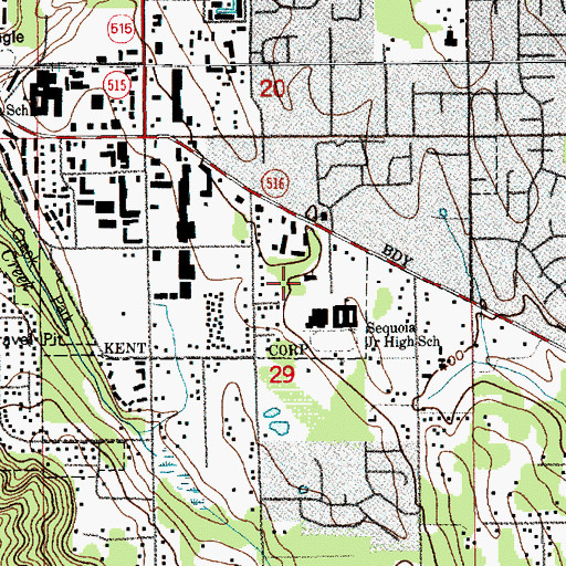 Topographic Map of Sequoia Baptist Church, WA