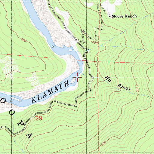 Topographic Map of Ha Amar Creek, CA