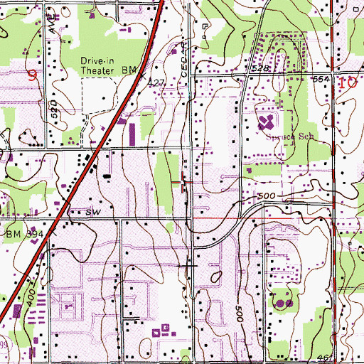 Topographic Map of Hope Community Church, WA