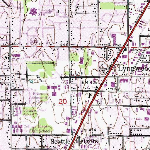 Topographic Map of Kingdom Hall of Jehovahs Witnesses, WA