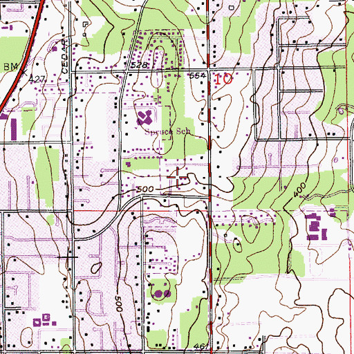 Topographic Map of Korean Emmanuel Church, WA