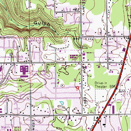 Topographic Map of Lynnwood Evangelical Free Church, WA