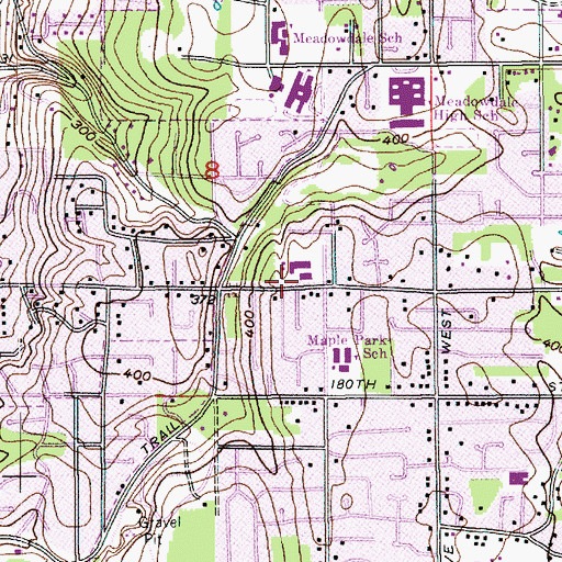 Topographic Map of Saint Thomas More Church, WA