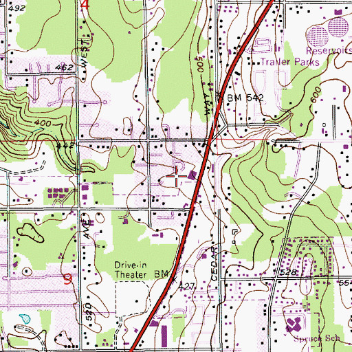 Topographic Map of Salvation Army, WA