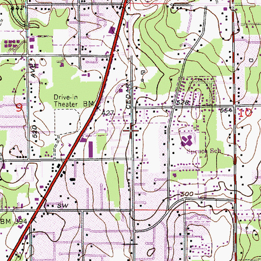 Topographic Map of The Church of Jesus Christ of Latter Day Saints, WA