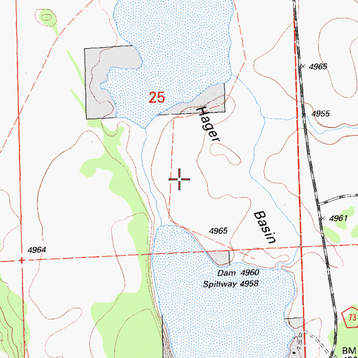 Topographic Map of Hager Basin, CA