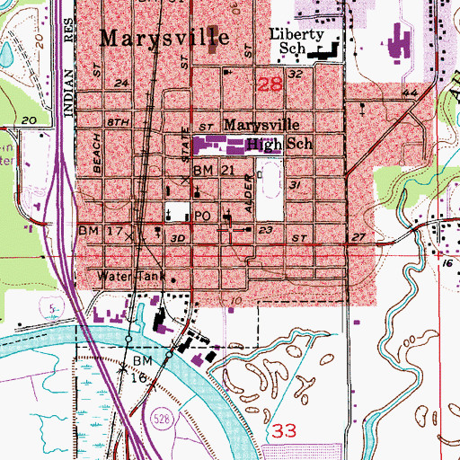 Topographic Map of Marysville Christian Church, WA