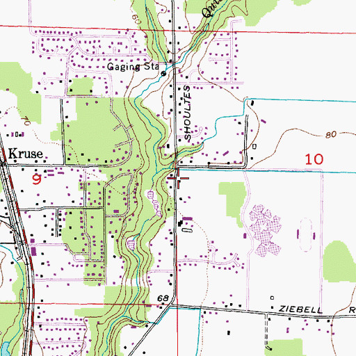 Topographic Map of Shoultes Gospel Hall, WA