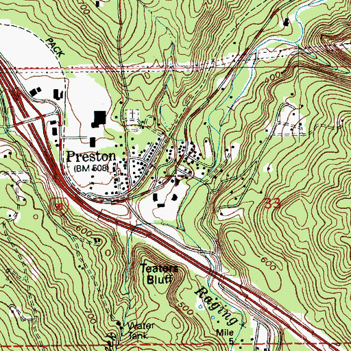 Topographic Map of Preston Baptist Church, WA