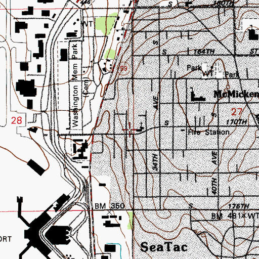 Topographic Map of Beautiful Savior Lutheran Church, WA