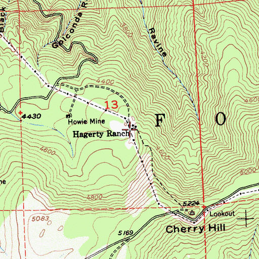 Topographic Map of Hagerty Ranch, CA
