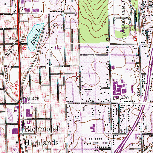 Topographic Map of Saint David Emmanuel Episcopal Church, WA