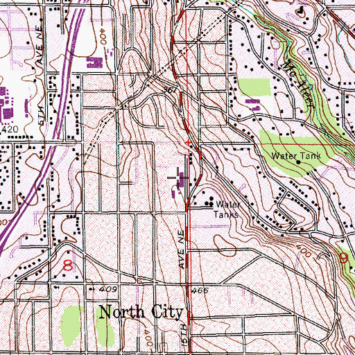 Topographic Map of Saint Marks Catholic Church, WA