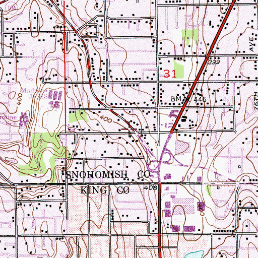 Topographic Map of United Pentecostal Church, WA