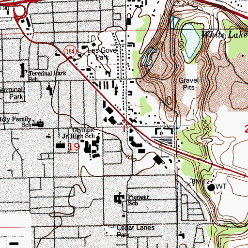 Topographic Map of Zion Lutheran Church, WA