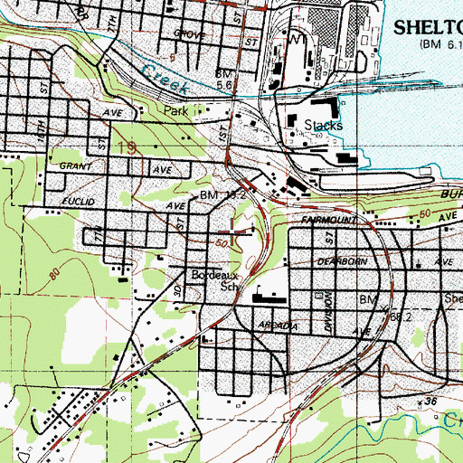 Topographic Map of Mount Olive Lutheran Church, WA