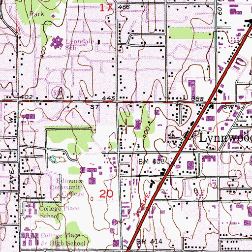 Topographic Map of Lynnwood Ice Center, WA