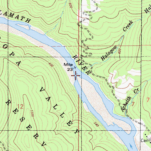 Topographic Map of Halagow Creek, CA