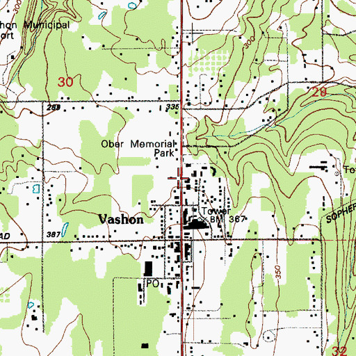 Topographic Map of Vashon Library, WA