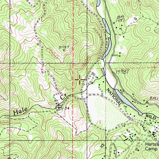 Topographic Map of Hale Creek, CA
