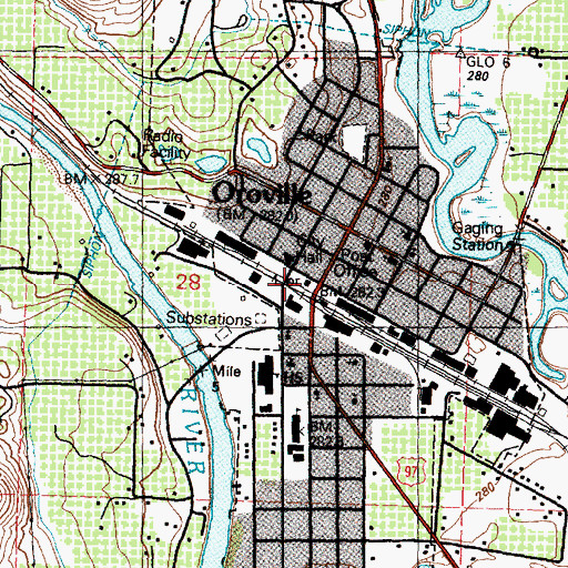 Topographic Map of Oroville Community Library, WA