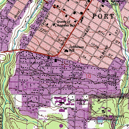 Topographic Map of Port Angeles Public Library, WA
