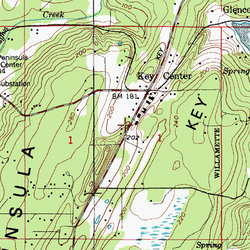 Topographic Map of Key Center Library, WA