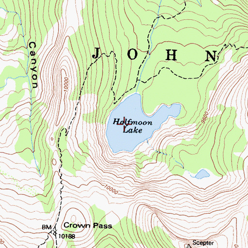 Topographic Map of Halfmoon Lake, CA