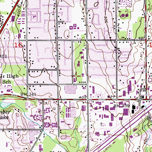 Topographic Map of Lynnwood Library, WA