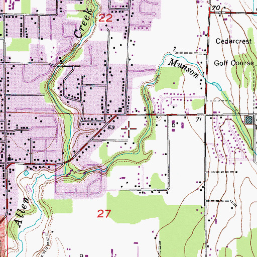 Topographic Map of Marysville Library, WA