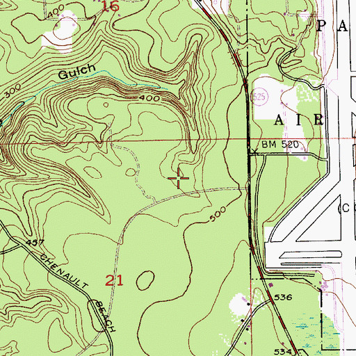 Topographic Map of Mukilteo Public Library, WA