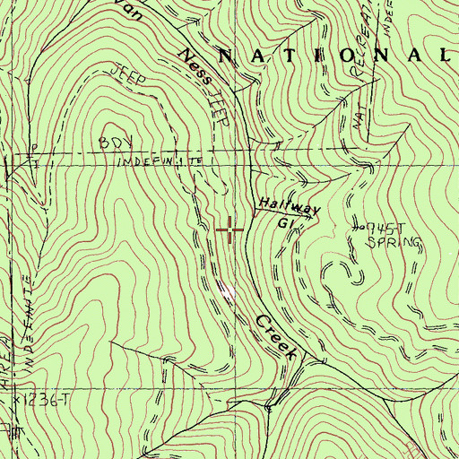 Topographic Map of Halfway Gulch, CA