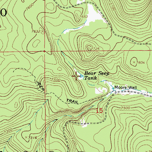 Topographic Map of Bear Seep Tank, AZ